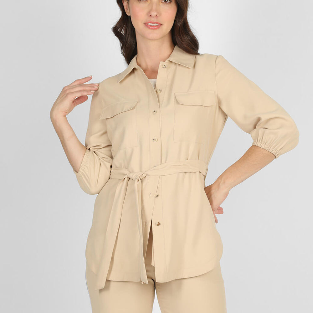 Sobrecamisa beige Libia