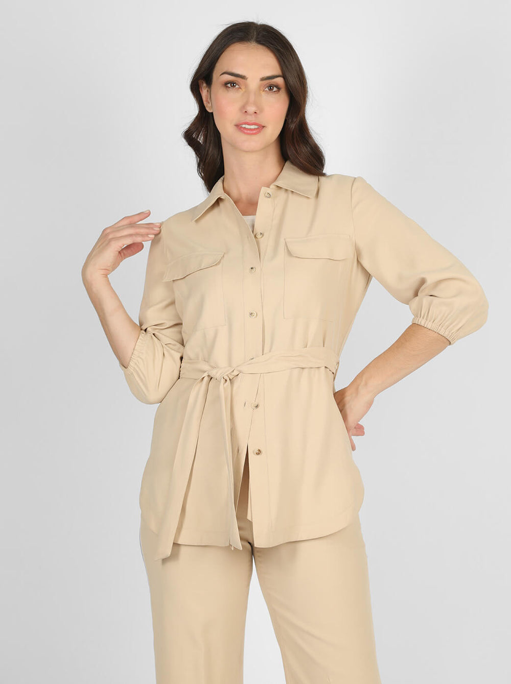 Sobrecamisa beige Libia