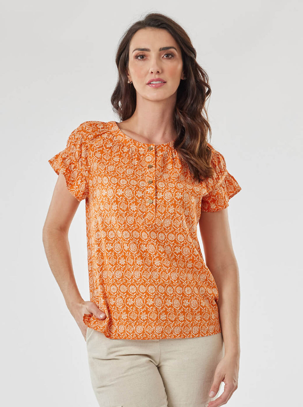 Blusa naranja Kalani