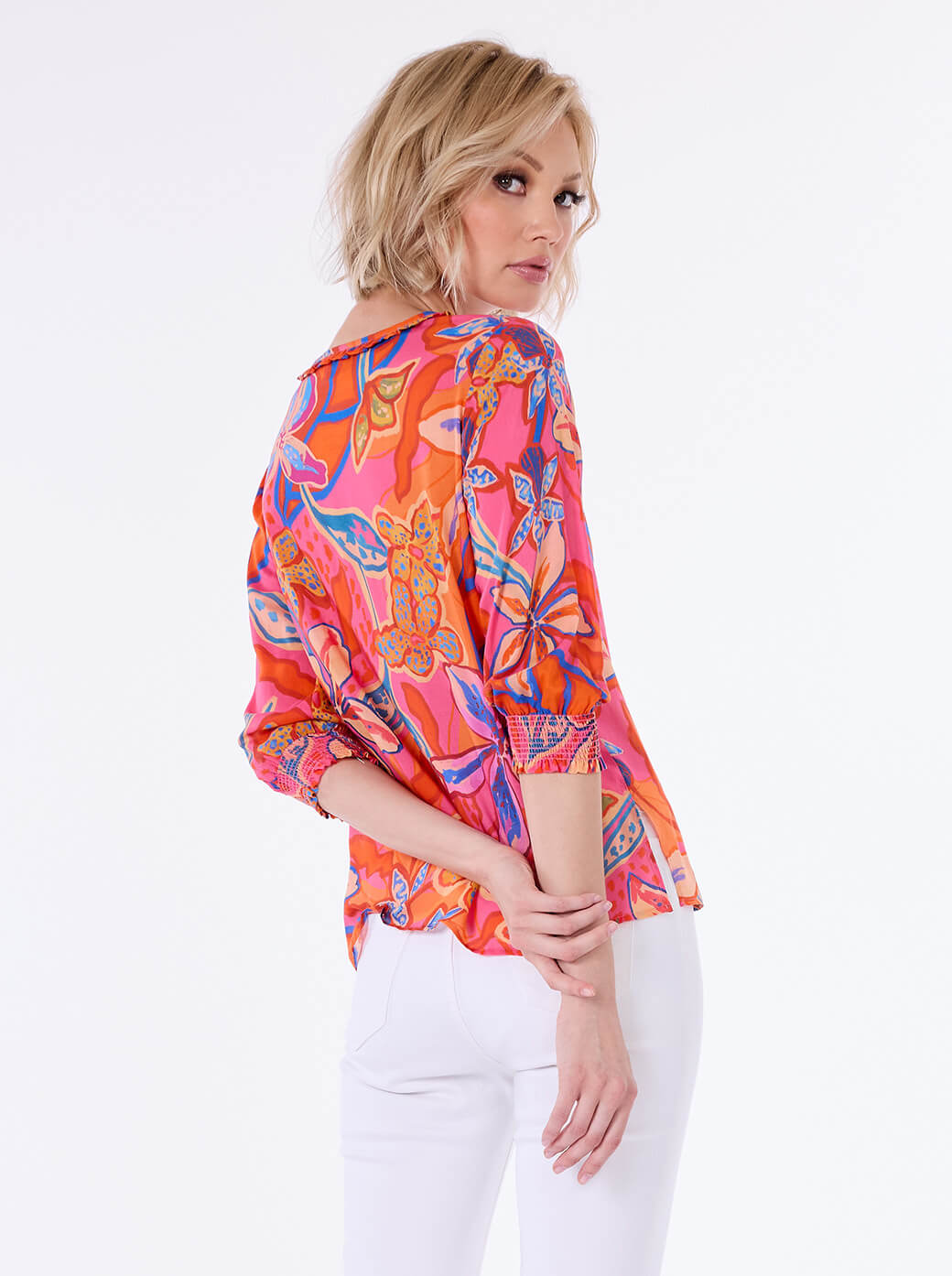 Blusa fucsia estampada Leonor