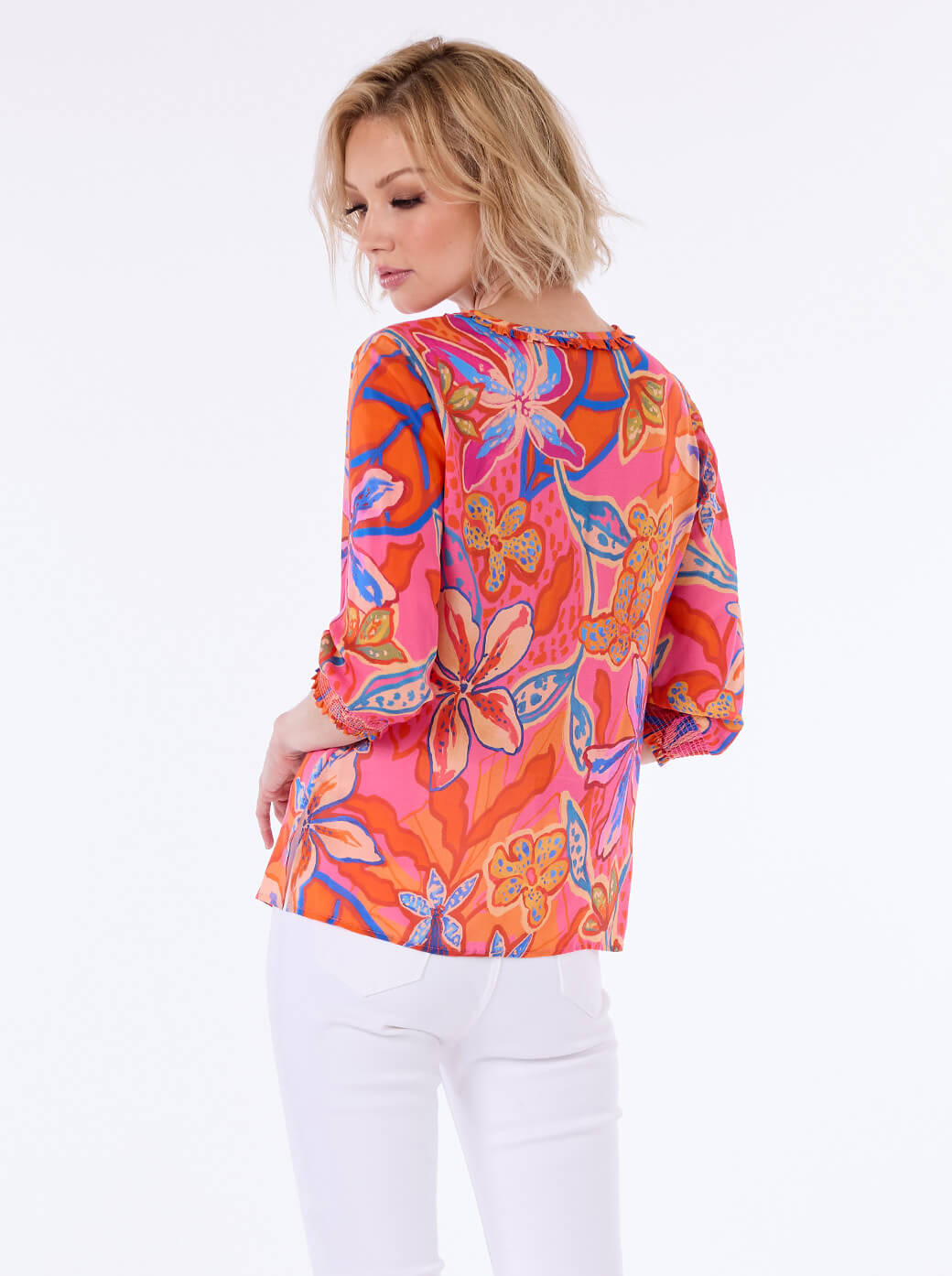 Blusa fucsia estampada Leonor