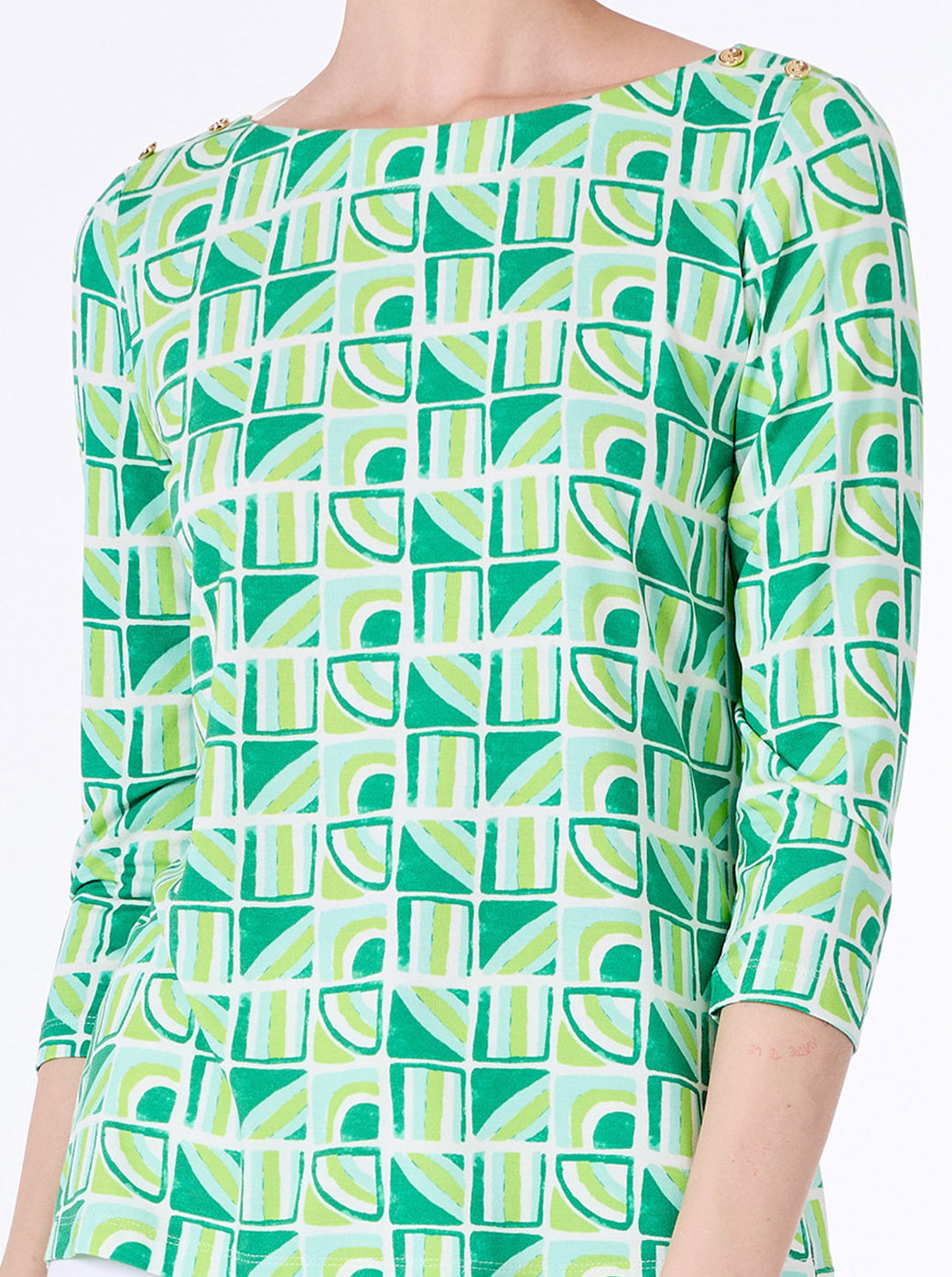 Blusa verde con print Esenciales