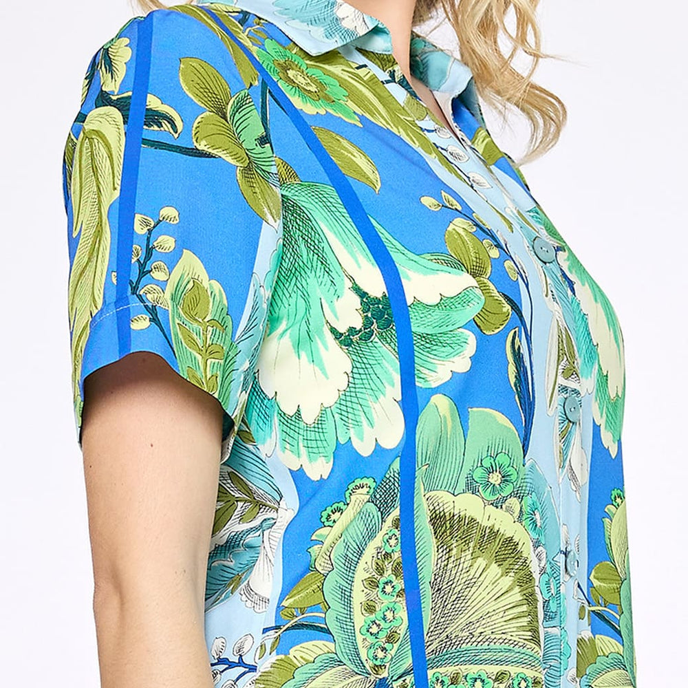 
                      
                        Blusa azul estampada Irem
                      
                    