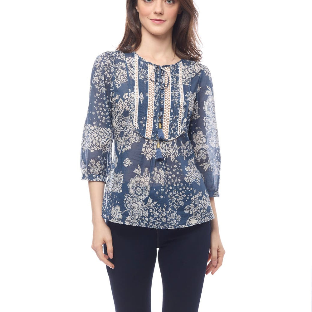 Blusa azul estampada Julene