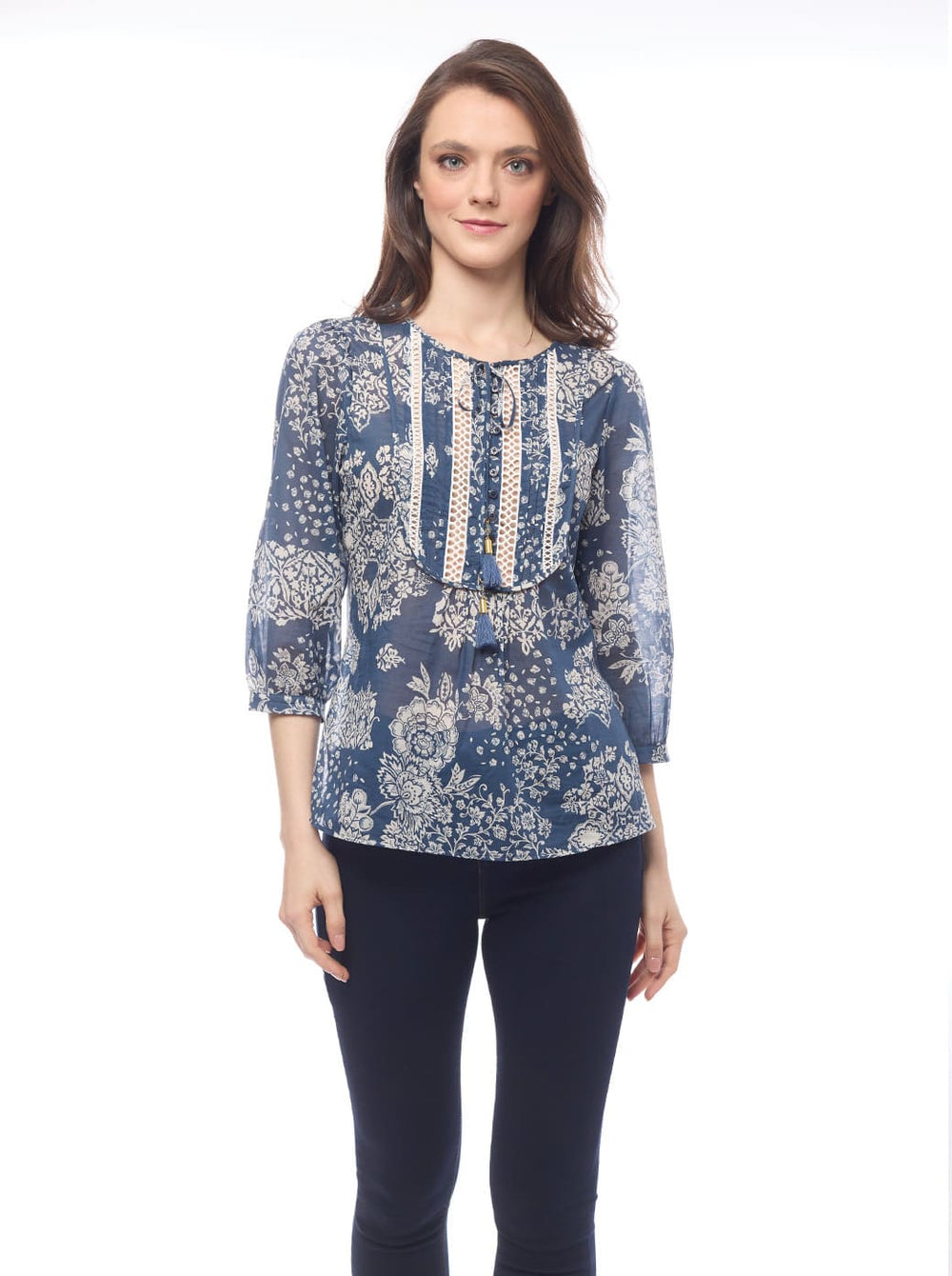 Blusa azul estampada Julene