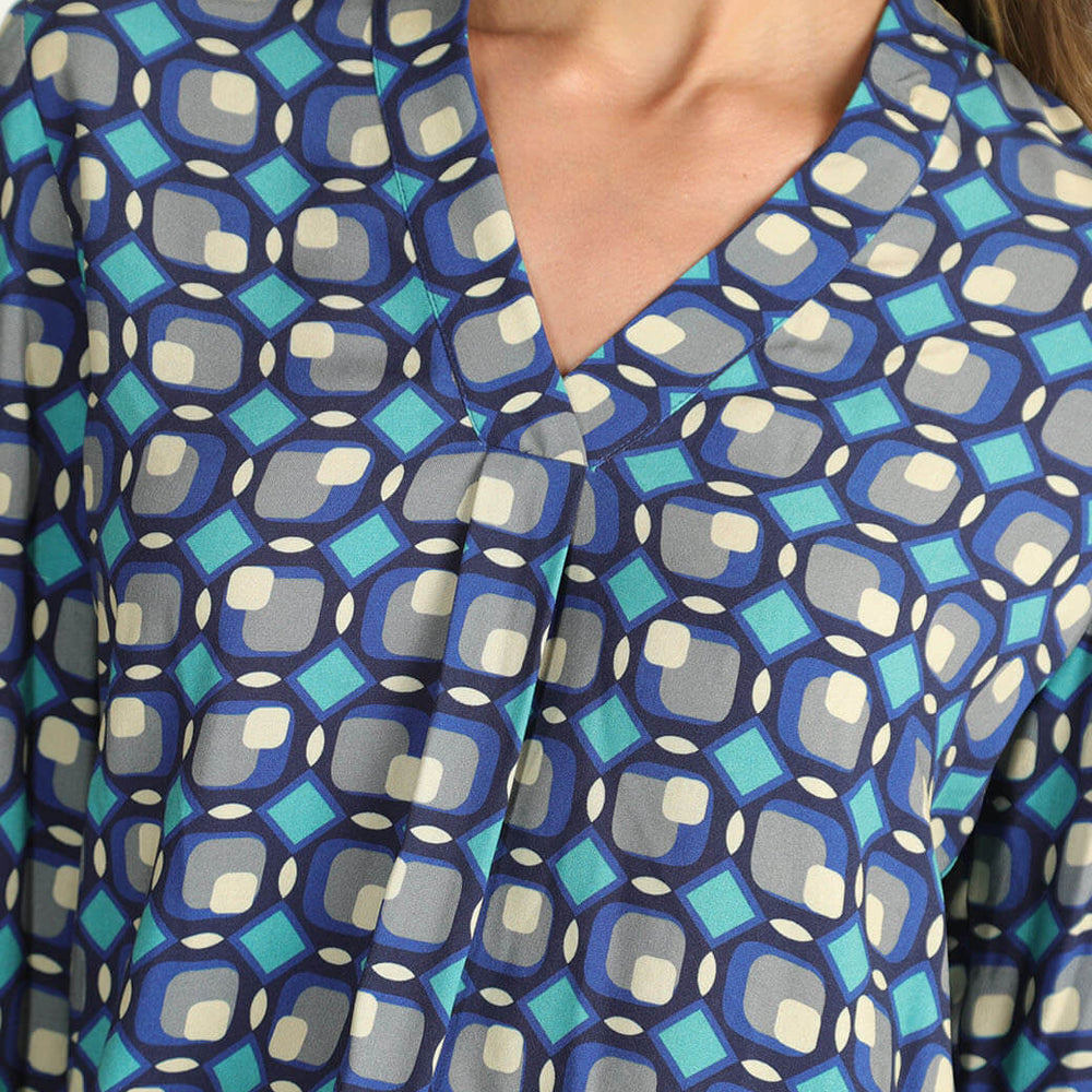 Blusa azul estampada Clarisse