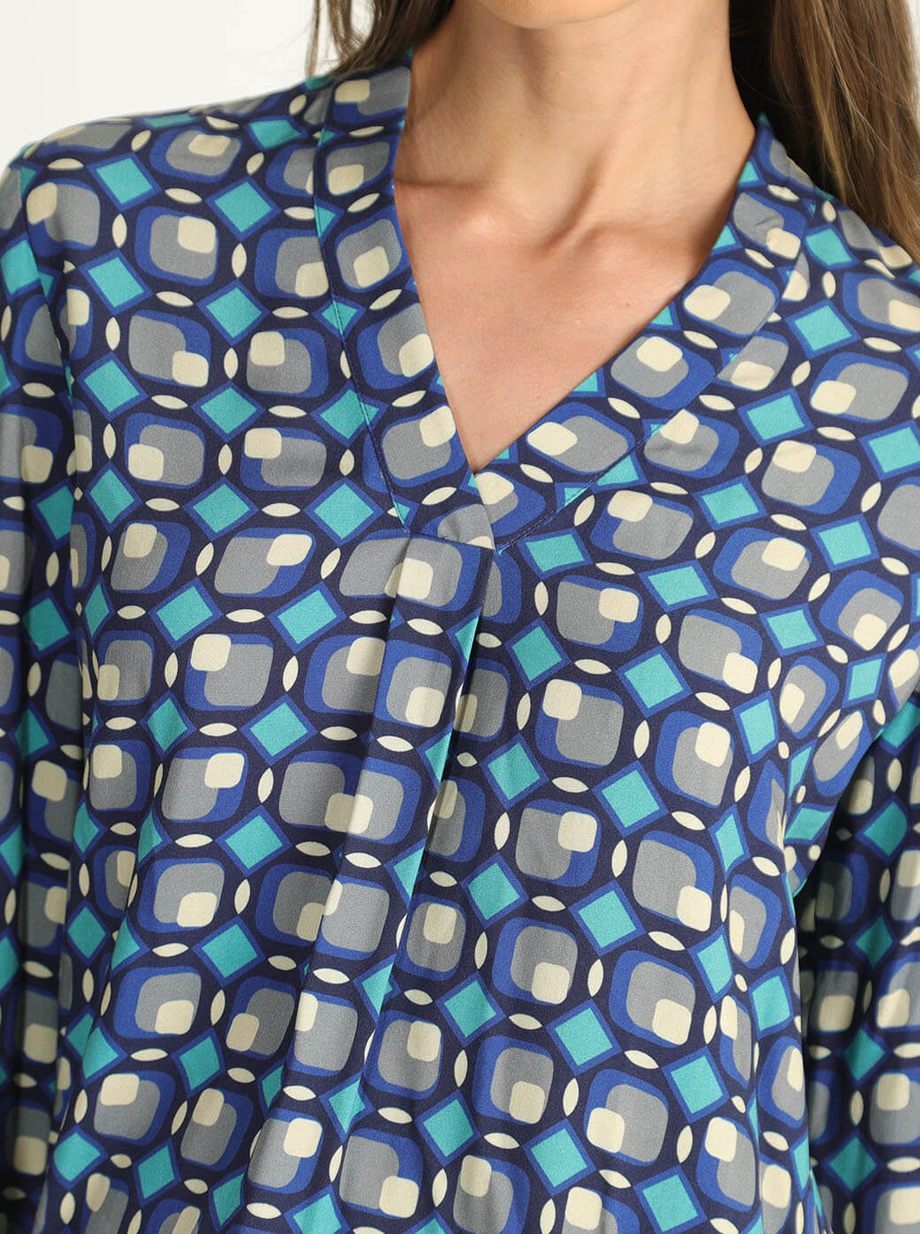 Blusa azul estampada Clarisse