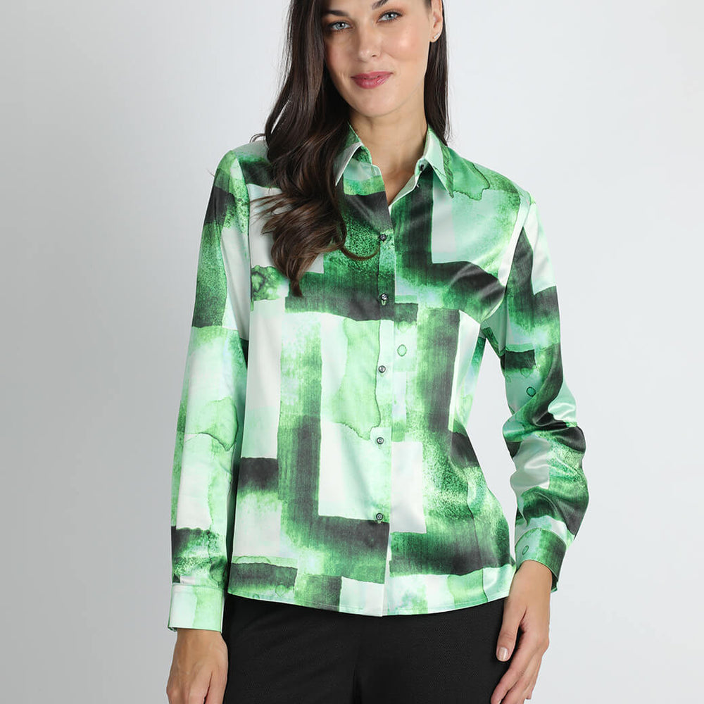 Blusa verde estampada Rafaella