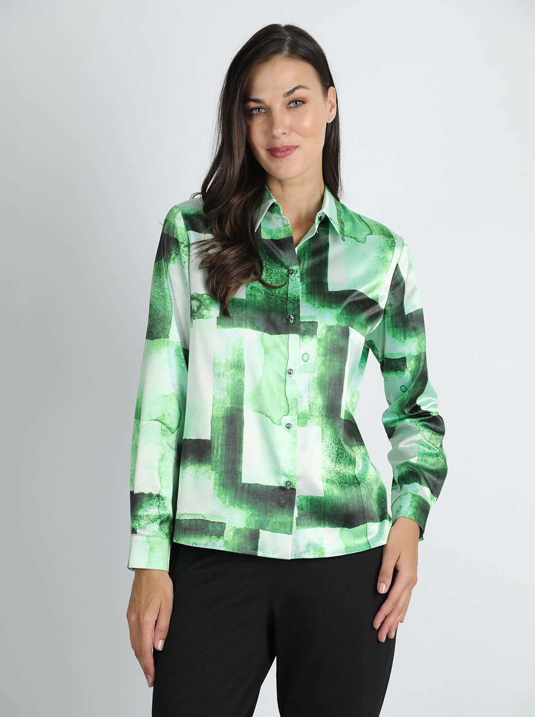 Blusa verde estampada Rafaella