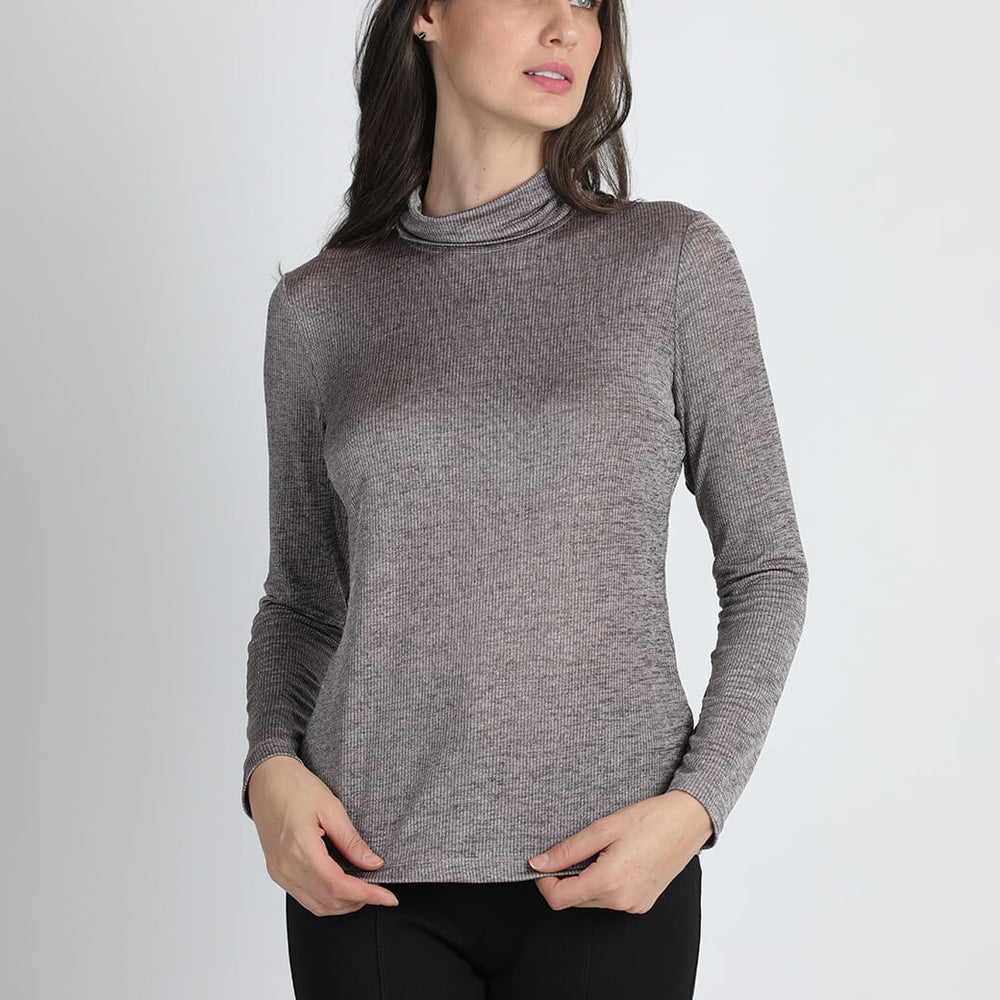 Blusa gris con rosa Ivannia