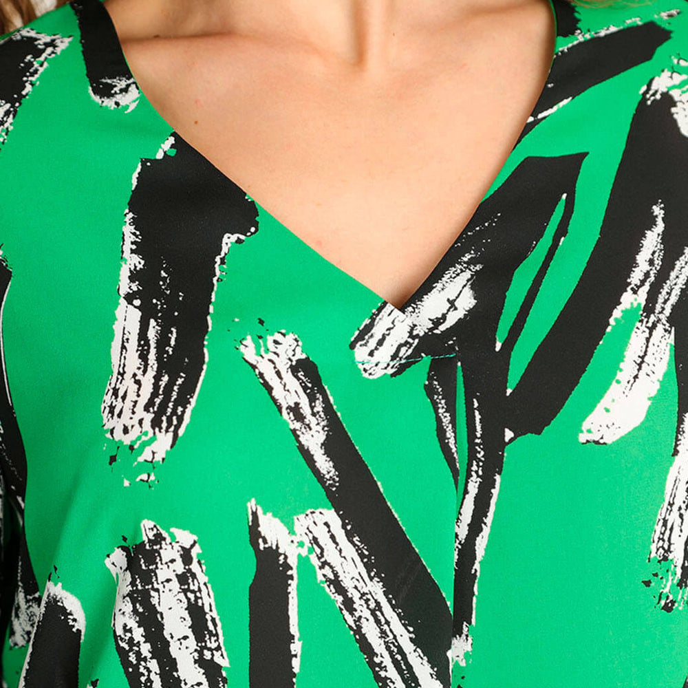 Blusa verde estampada