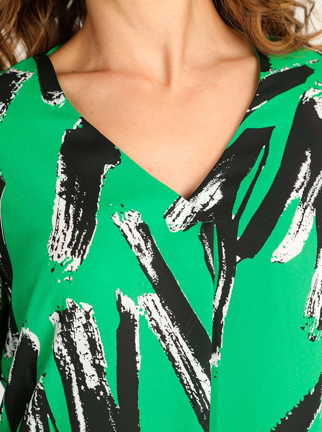 Blusa verde estampada