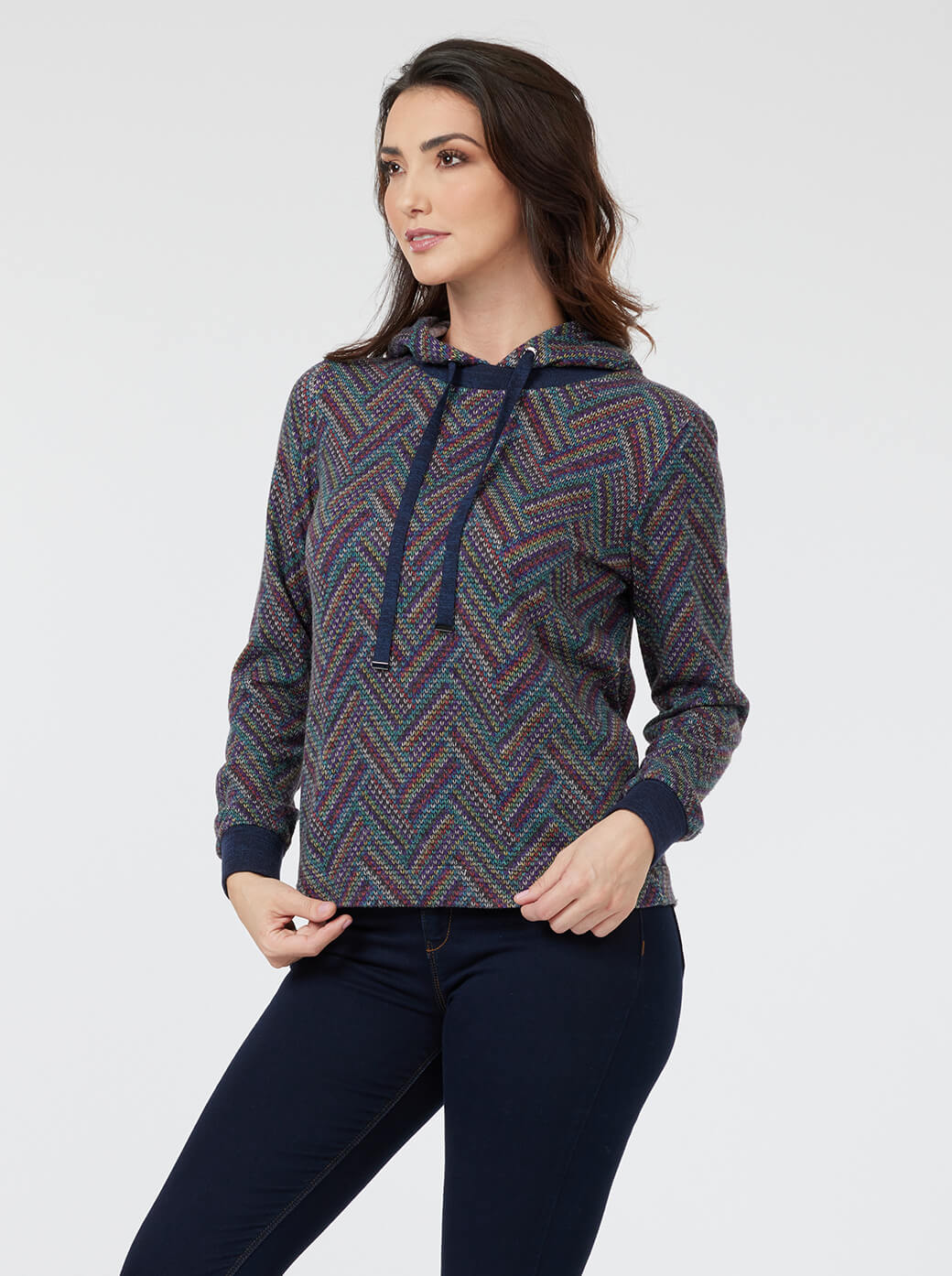 Sudadera multicolor con capucha