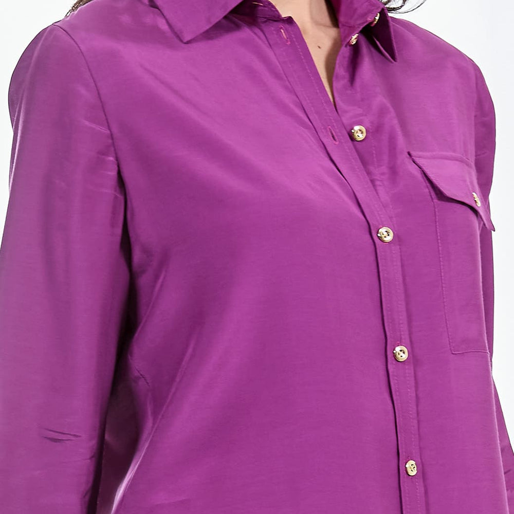 Blusa camisera morada Cleire