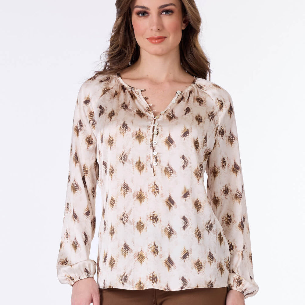 Blusa beige estampada Misha