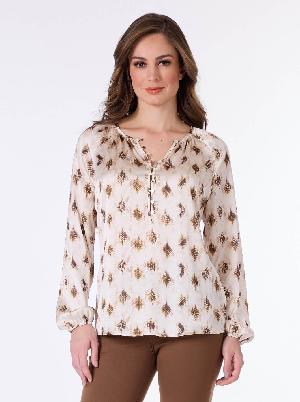 Blusa beige estampada Misha