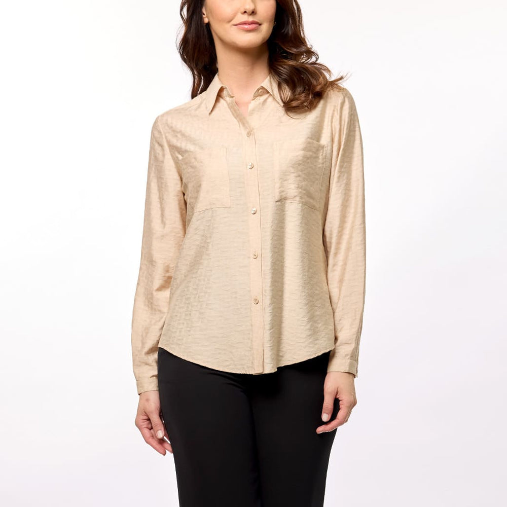 Blusa camisera beige Kacey