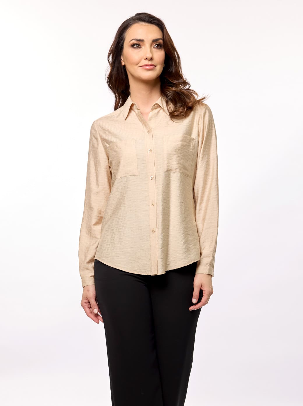 Blusa camisera beige Kacey