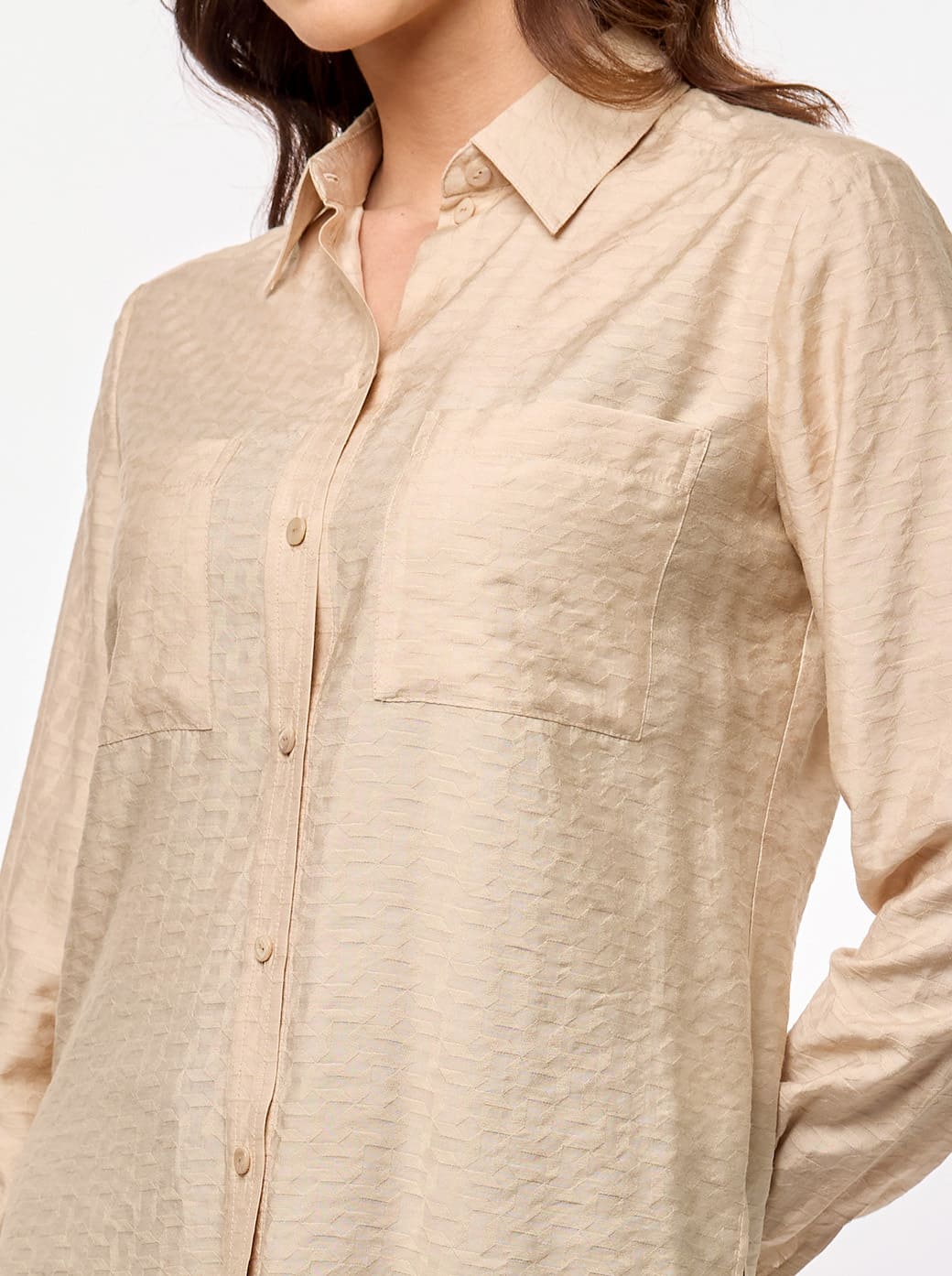 Blusa camisera beige Kacey