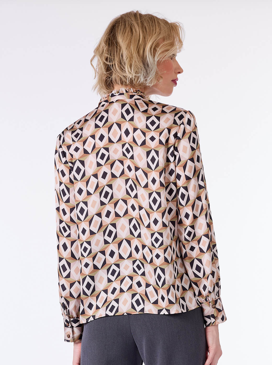 Blusa beige estampada Olinda