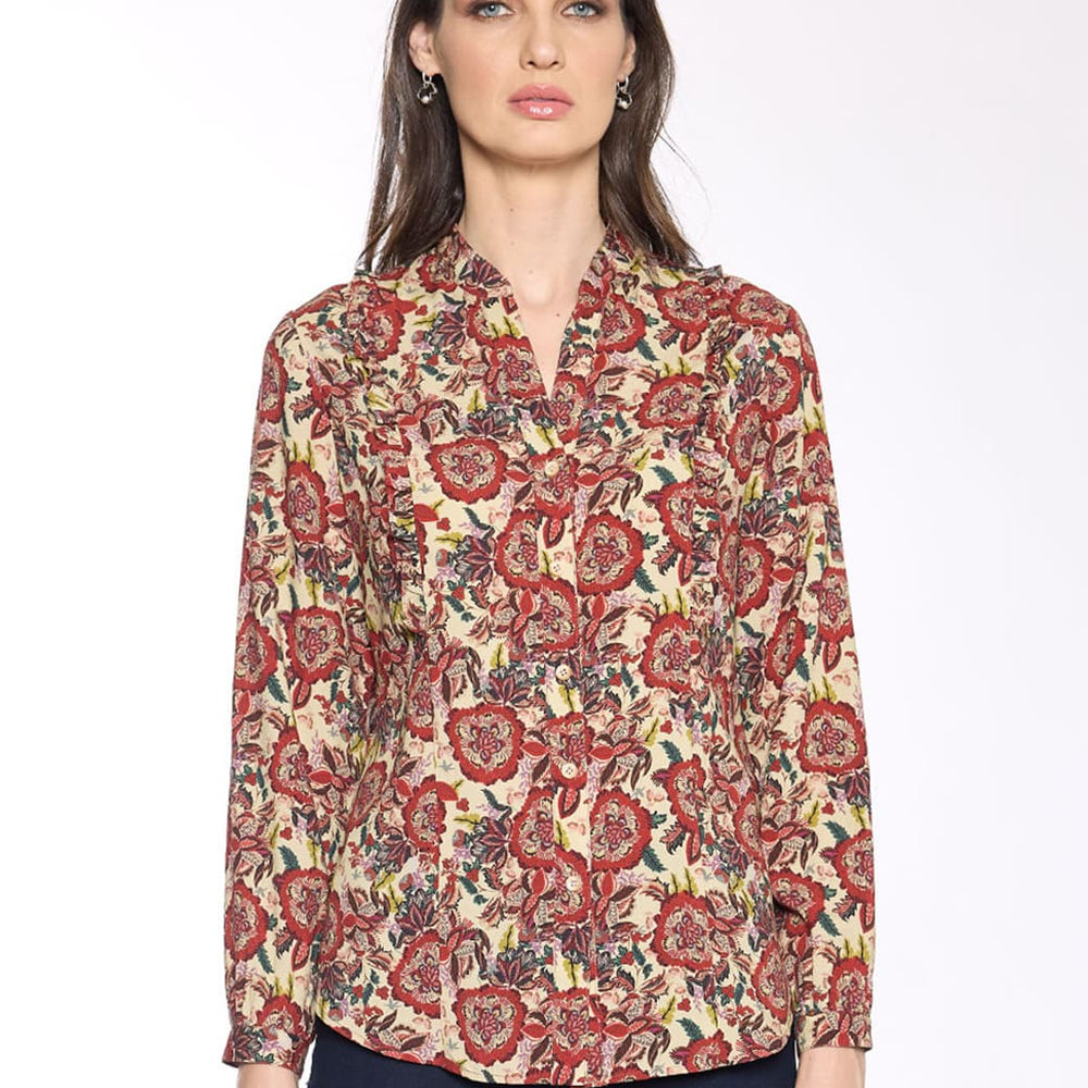 Blusa beige estampada Anisa