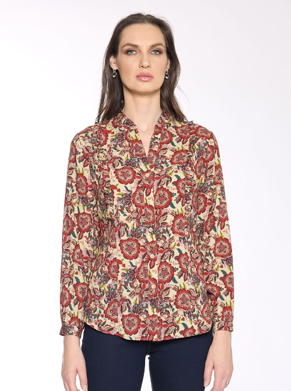 Blusa beige estampada Anisa