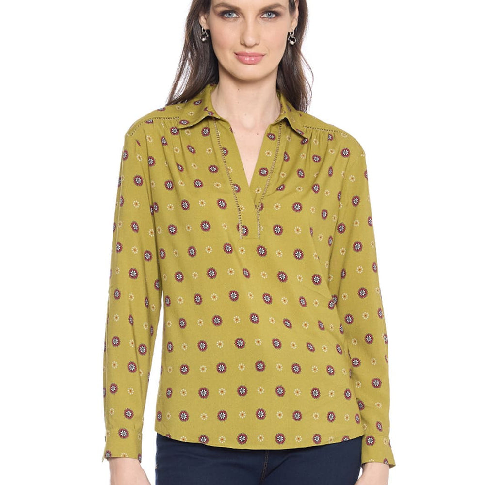 Blusa verde estampada Anisa