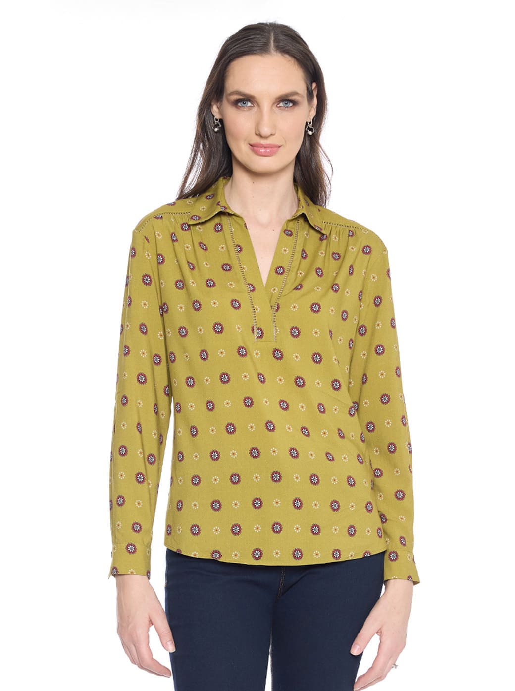 Blusa verde estampada Anisa