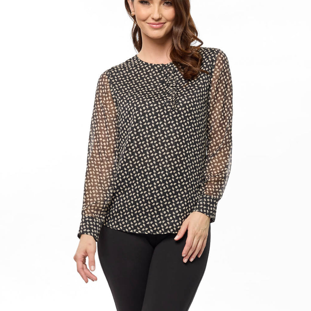 Blusa negra estampada Olenka