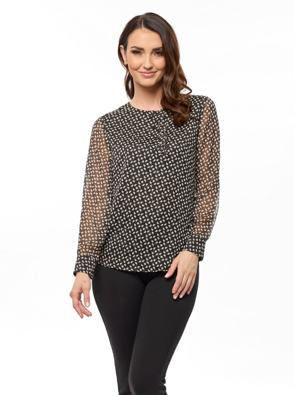 Blusa negra estampada Olenka