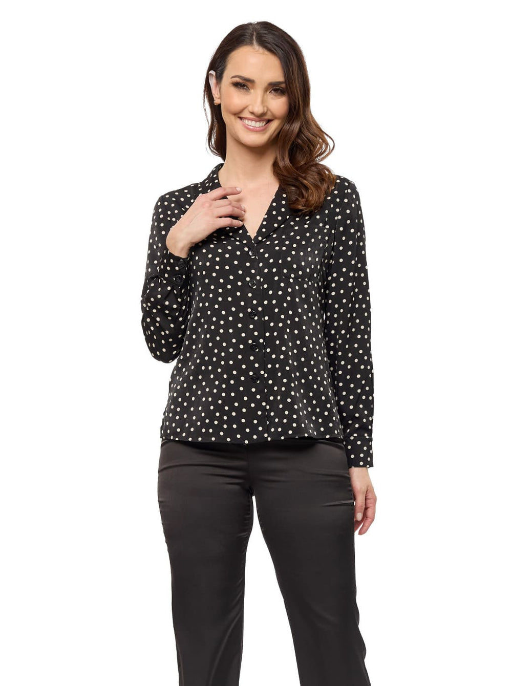 Blusa negra con lunares Naysa