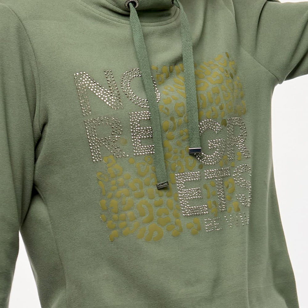 Sudadera verde olivo con transfer Comfort