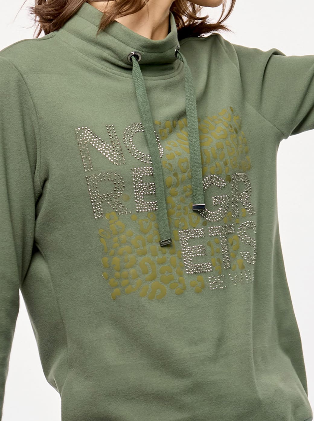 Sudadera verde olivo con transfer Comfort