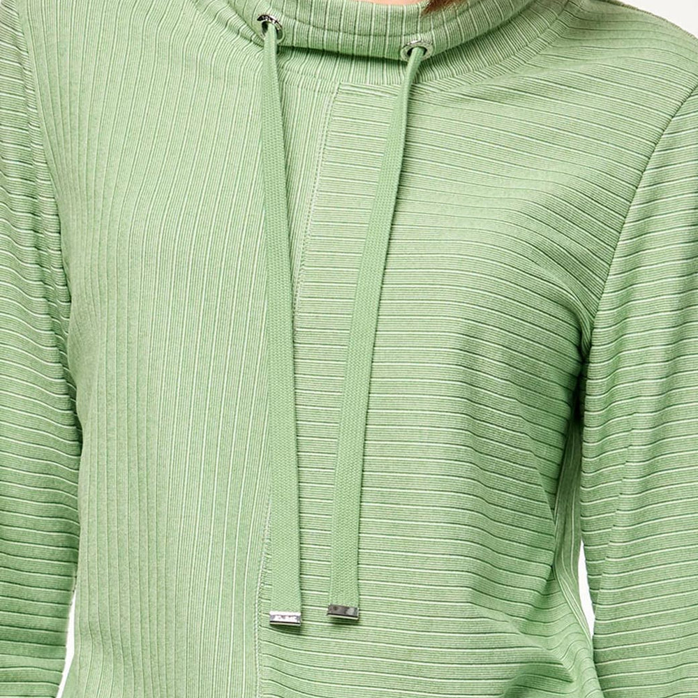 Sudadera verde cuello mao y jaretas Comfort