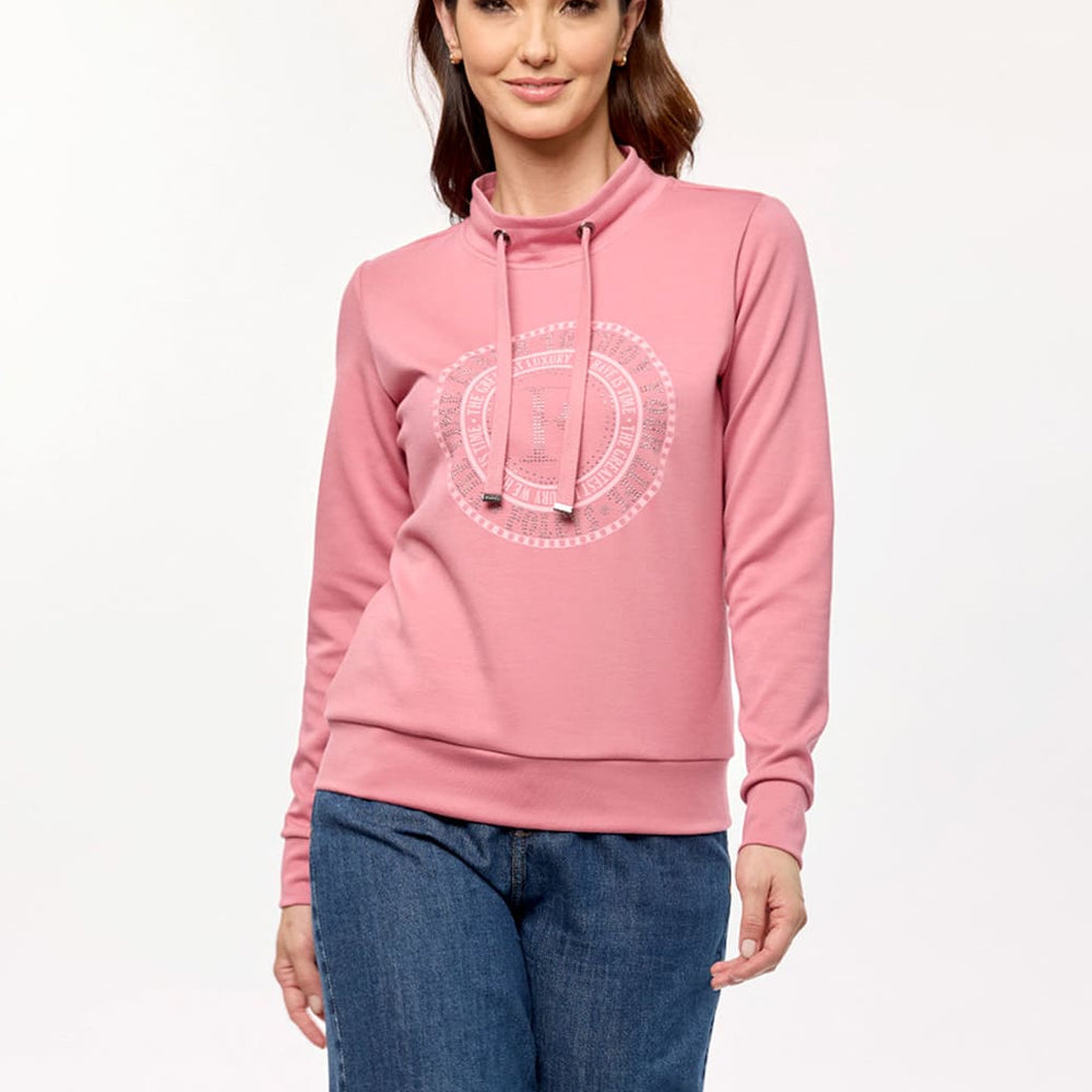 Sudadera rosa con estampado Comfort