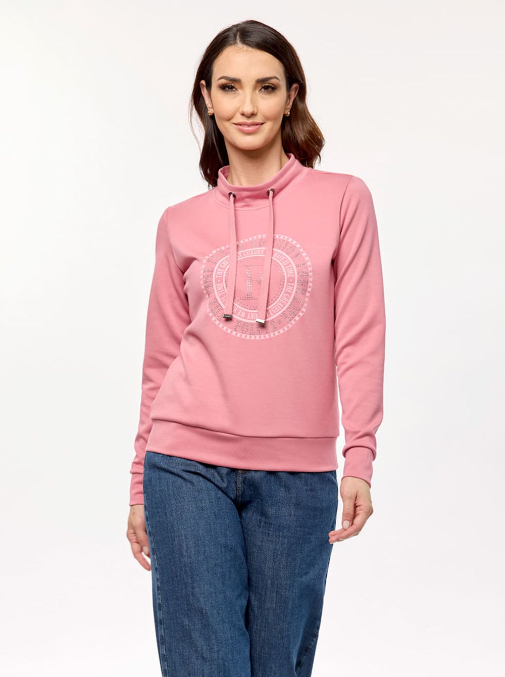 Sudadera rosa con estampado Comfort