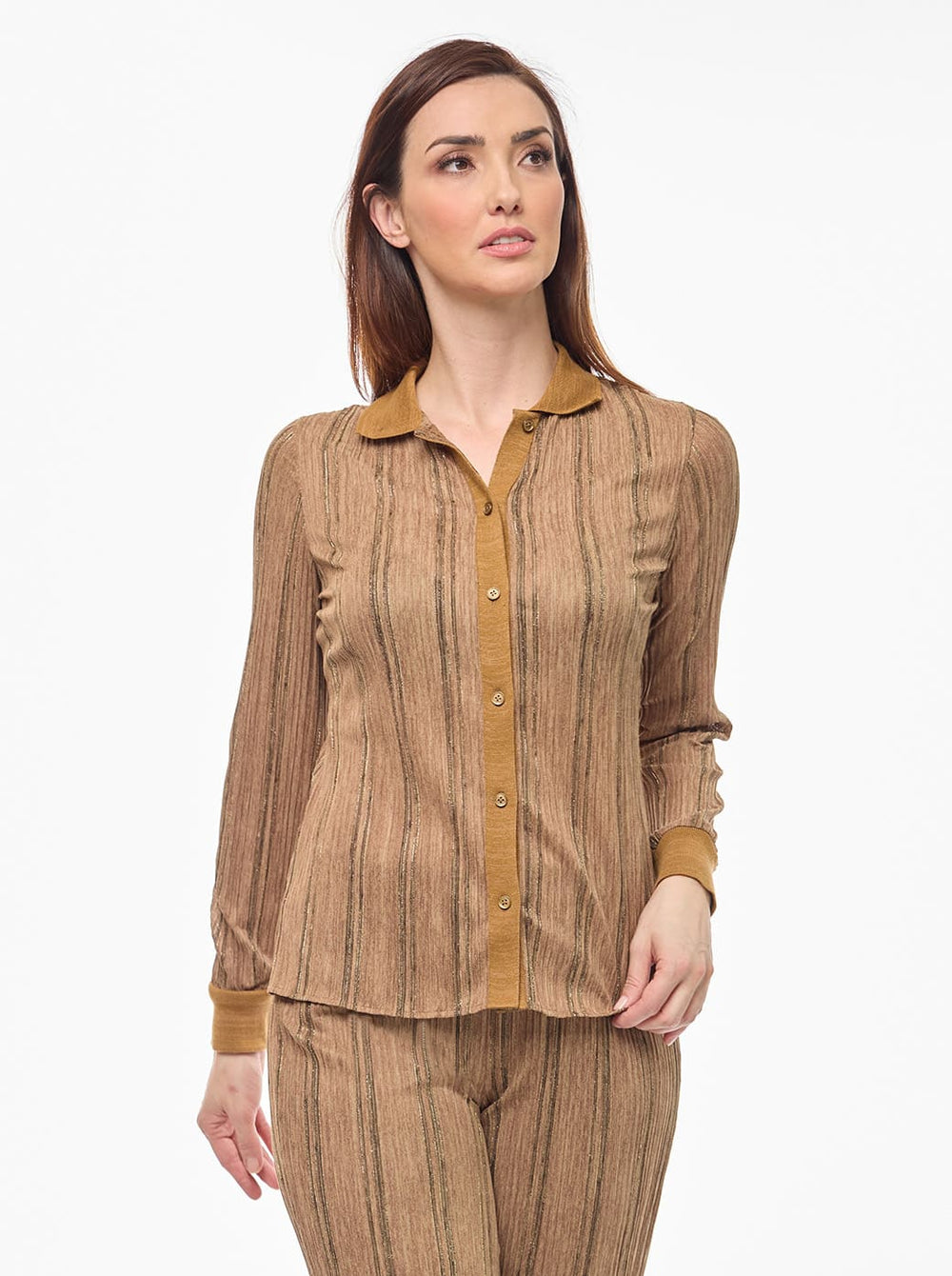 Blusa camel estampada Esenciales