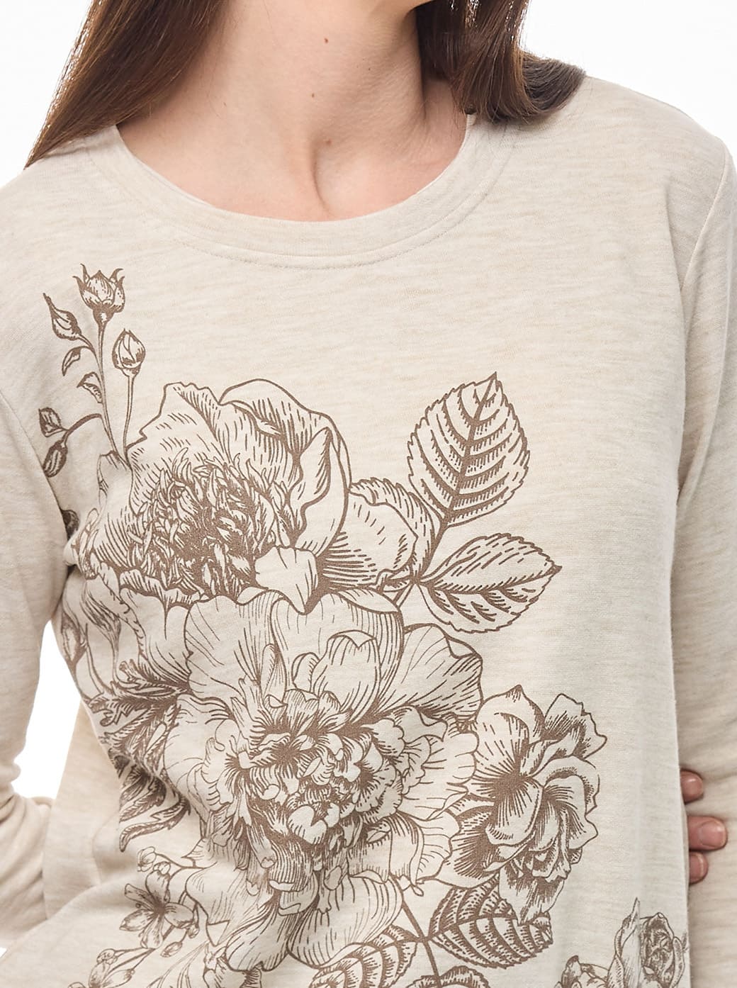 Sudadera beige con flores Comfort