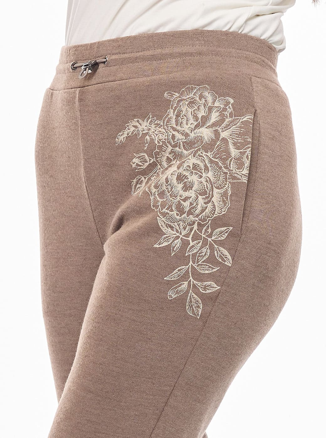 Pants café con flores Comfort