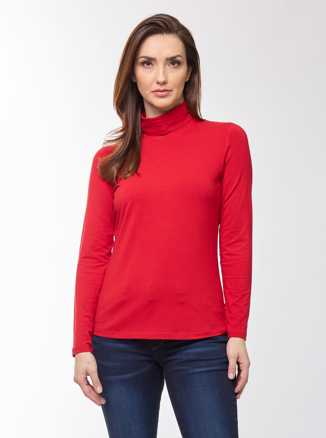 Blusa roja cuello alto Esenciales