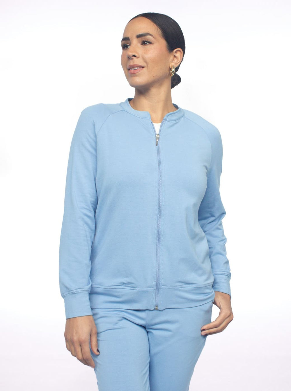 Chamarra azul cuello mao Comfort