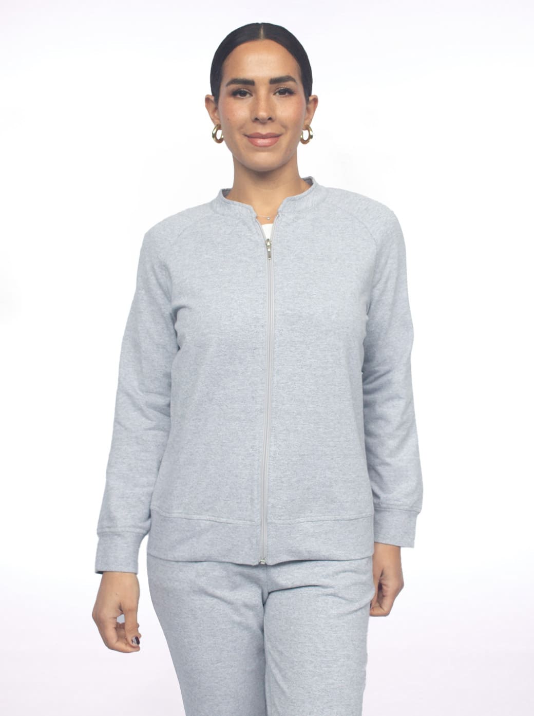 Chamarra gris cuello mao Comfort