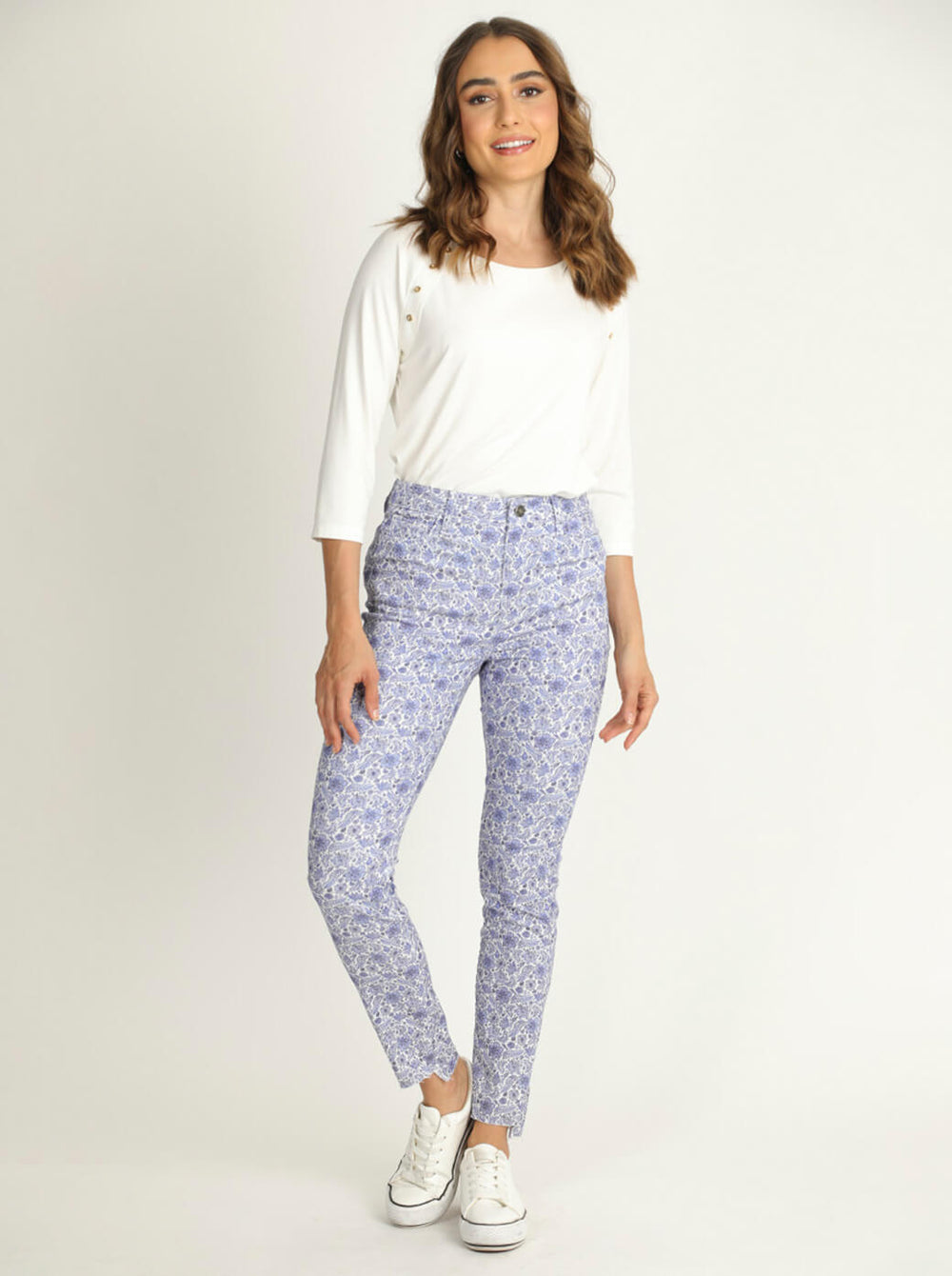 Skinny Jeans con estampado azul